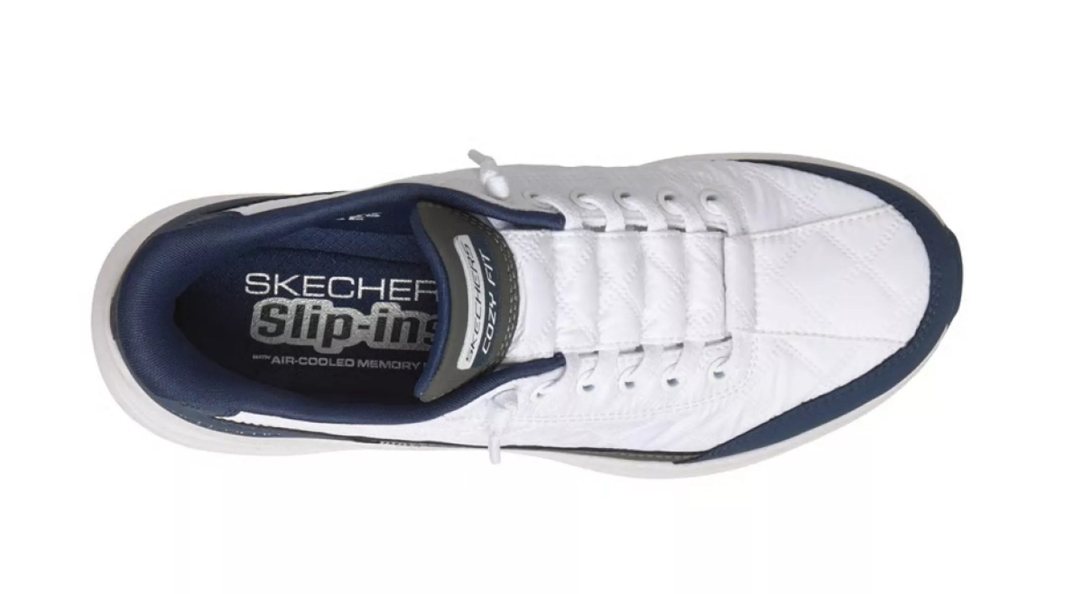 Skechers 150404 Hands Free Slip Ins wit blauw bovenaanzicht