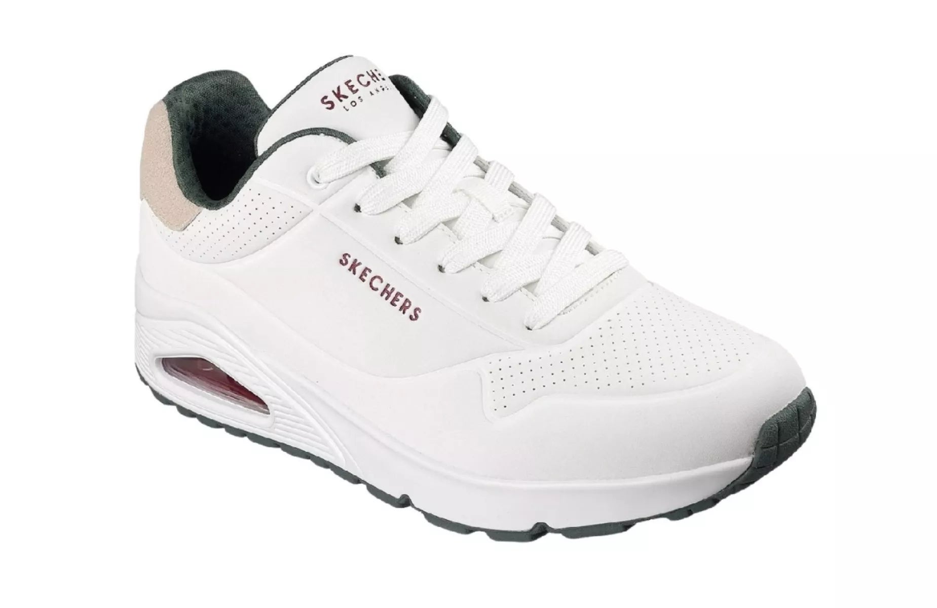 Skechers Uno Suited On Air 183004 herenschoenen wit WGRN, zijkant