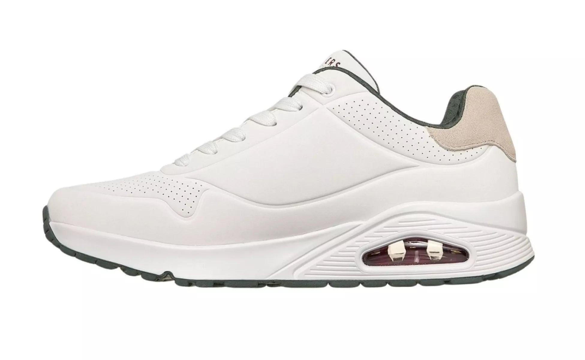 Detail van de zijkant van de Skechers 183004 Uno Suited on Air WGRN