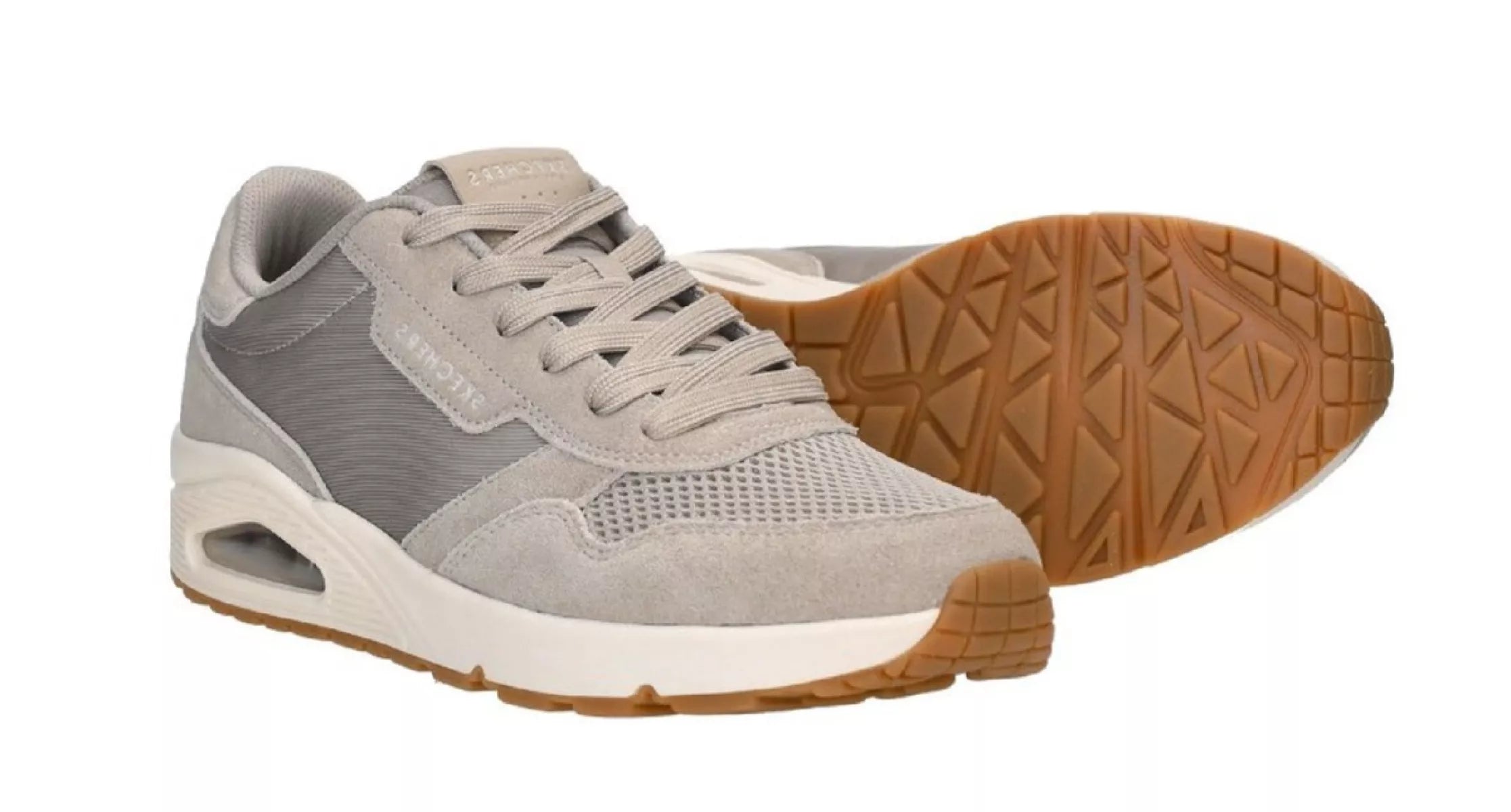 Skechers Uno Vintage Air 183365 taupe op witte achtergrond
