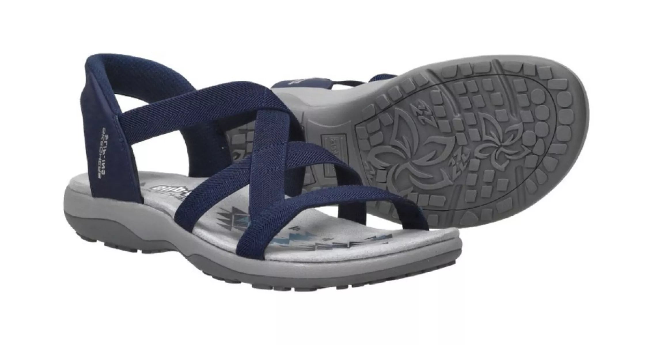 Skechers Hands Free Slip Ins sandalen Reggae Slim blauw bovenkant