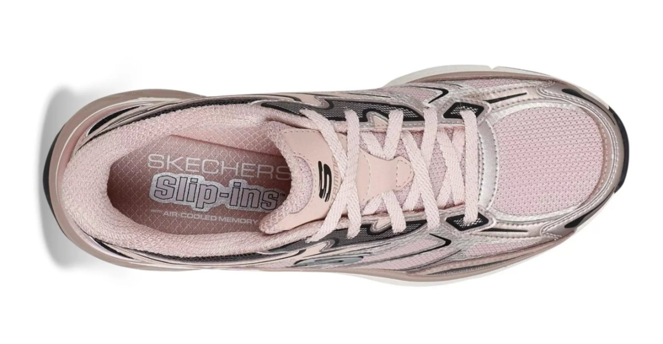 Close-up van het ademende bovenwerk van Skechers Hands Free Slip Ins 150710