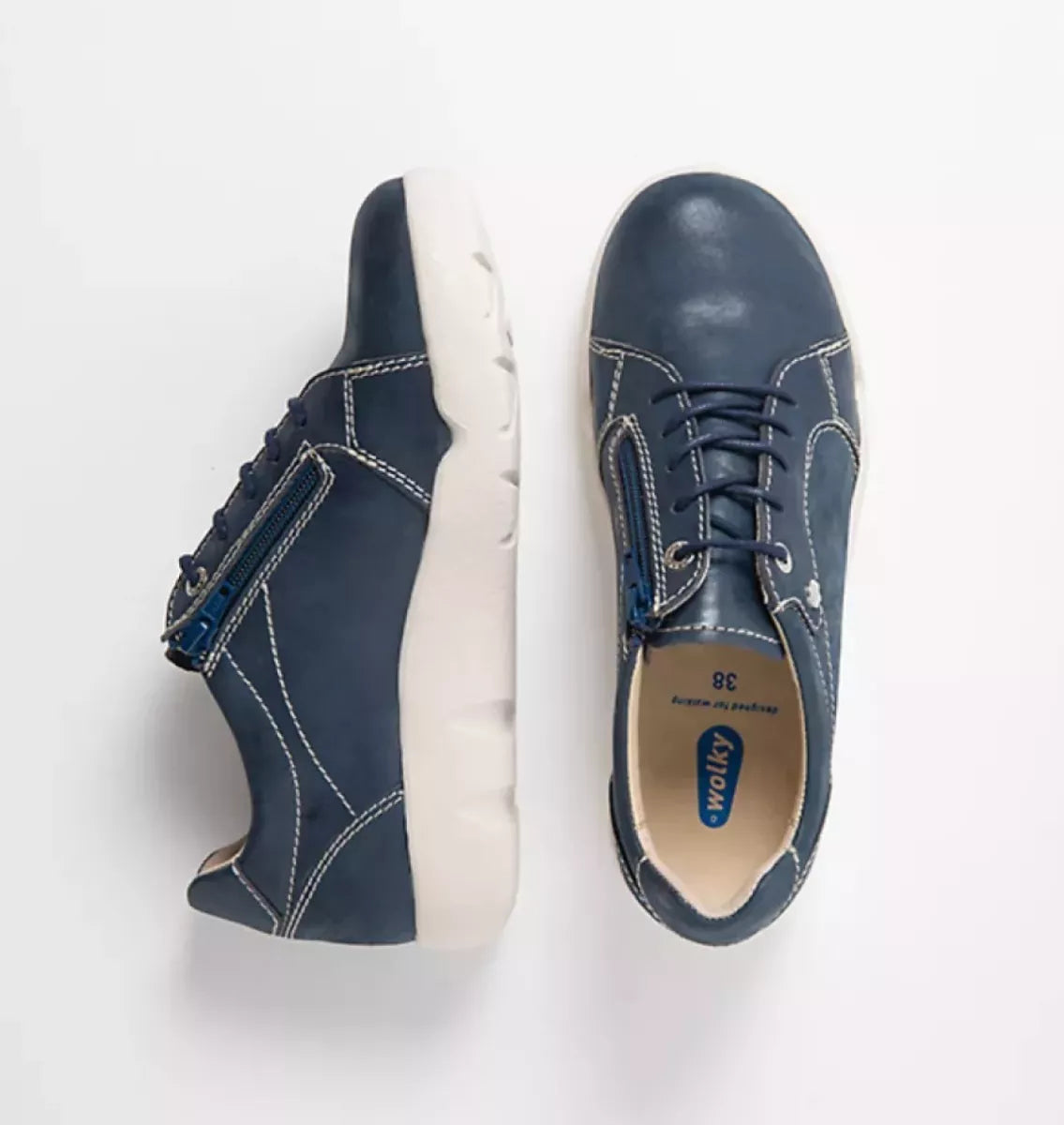 Wolky damesschoenen 07527 Lunvia denim blauw zijkant