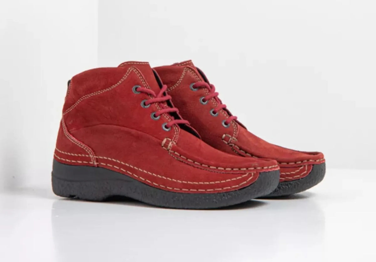 WOLKY WOLKY ROLL SHOOT 06242 11553 Cherry Red nubuck damesschoenen