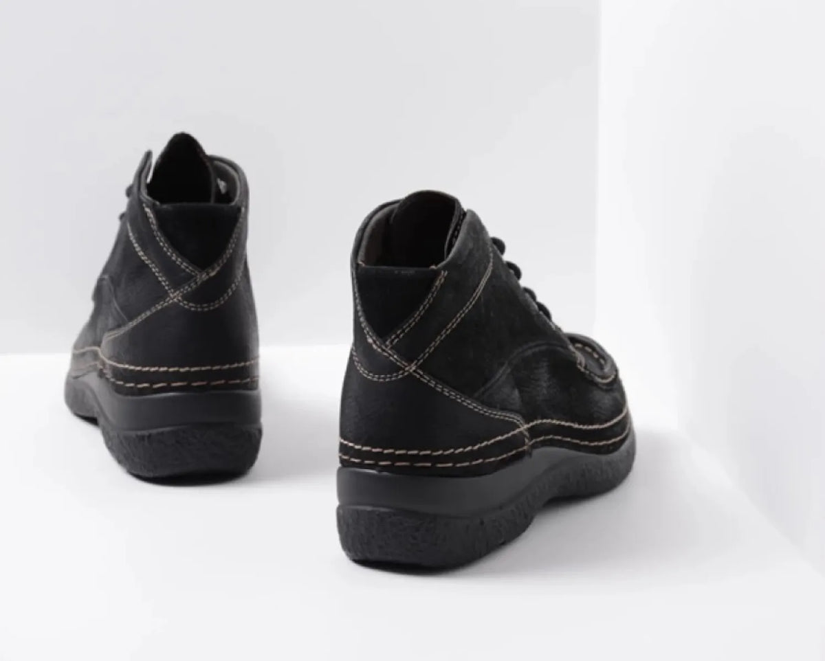 WOLKY WOLKY ROLL SHOOT 06242 90000 Zwart Nubuck damesschoenen