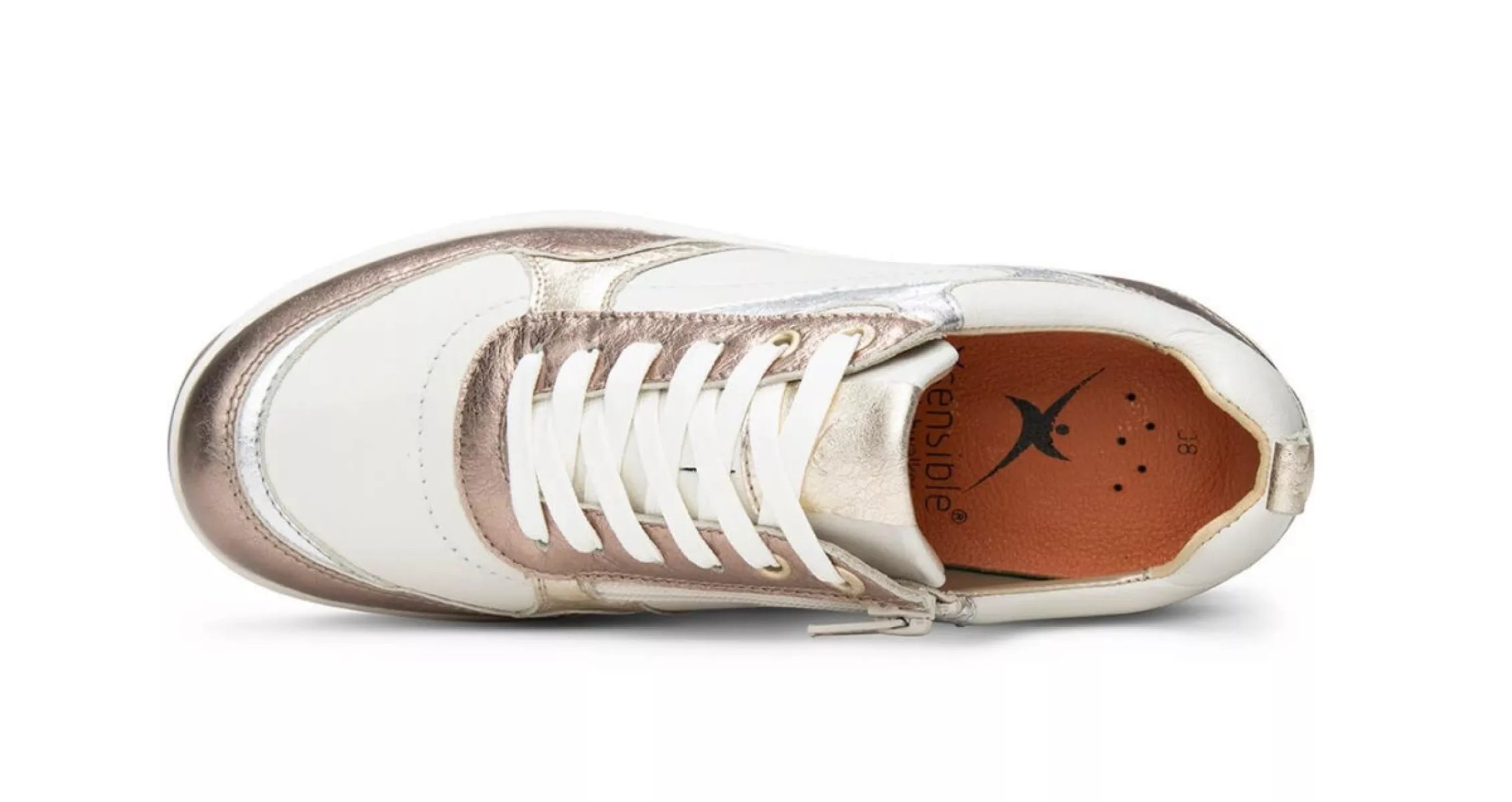 Xsensible 30230 Pula Brons Combi, bovenaanzicht van flexibele en ondersteunende schoen